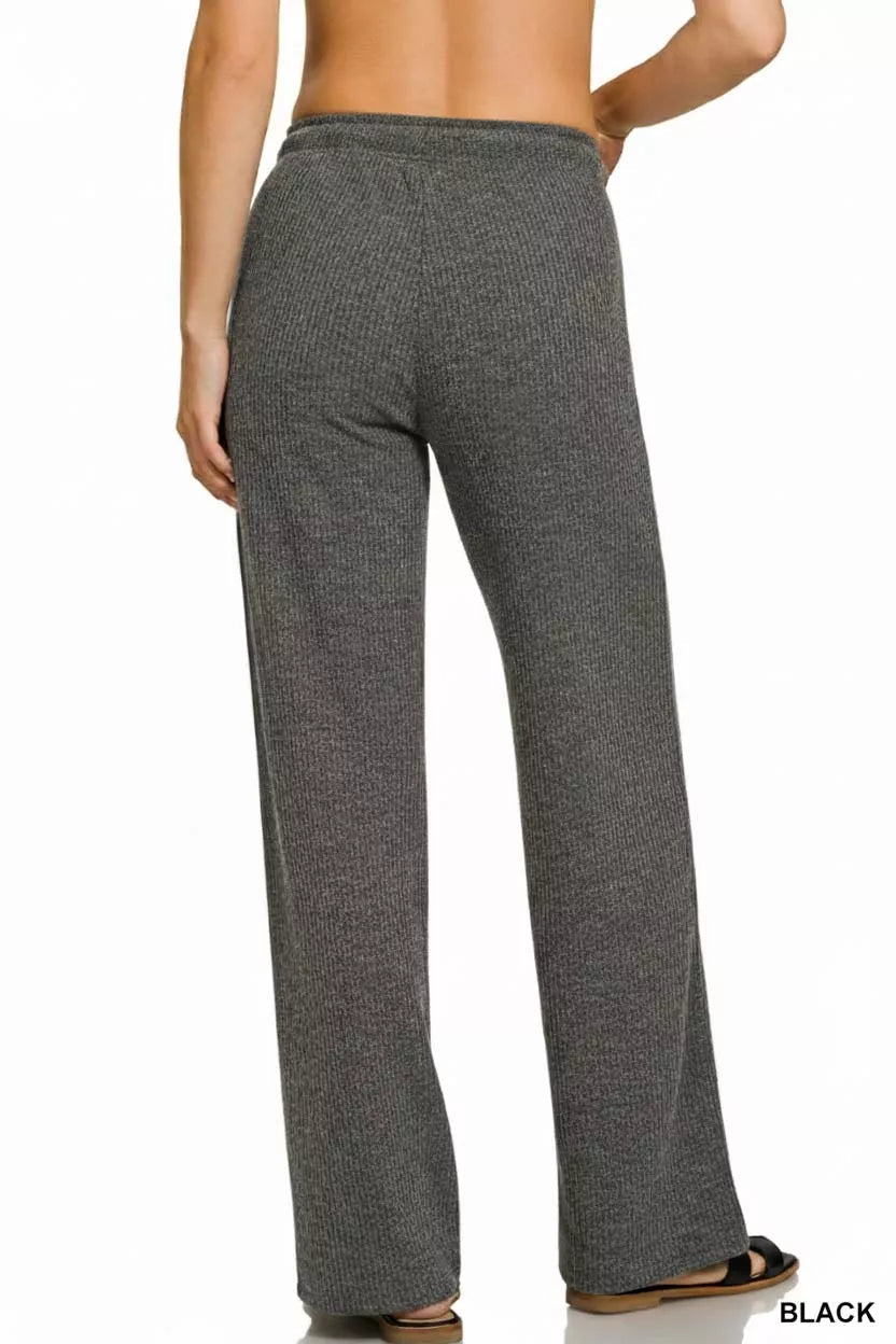 Zenana Ribbed Drawstring Lounge Pants - Bitsy Gypsy Boutique