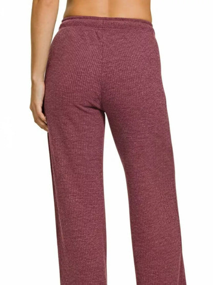 Zenana Ribbed Drawstring Lounge Pants - Bitsy Gypsy Boutique