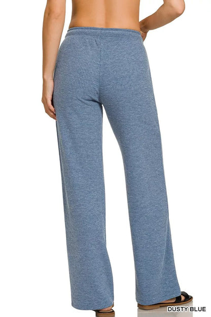 Zenana Ribbed Drawstring Lounge Pants - Bitsy Gypsy Boutique