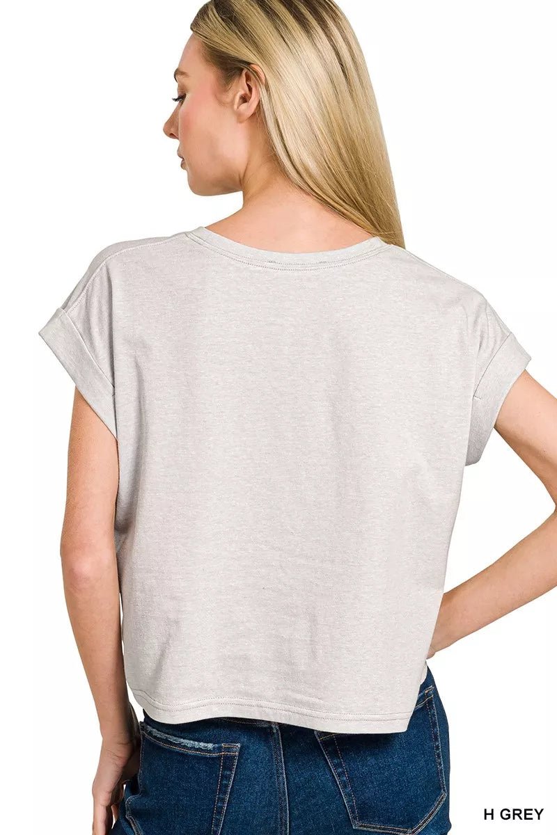 Zenana Round Neck Short Sleeve American Flag T-Shirt - Bitsy Gypsy Boutique