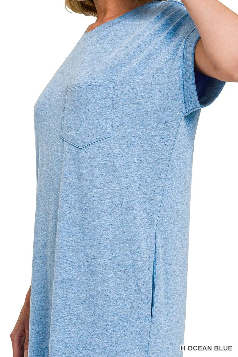 Zenana Round Neck Short Sleeve Midi Dress - Bitsy Gypsy Boutique