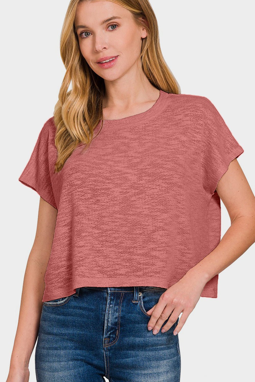 Zenana Round Neck Short Sleeve T-Shirt - Bitsy Gypsy Boutique