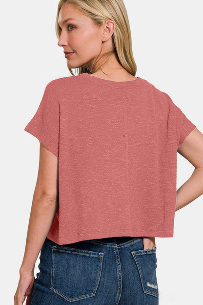 Zenana Round Neck Short Sleeve T-Shirt - Bitsy Gypsy Boutique