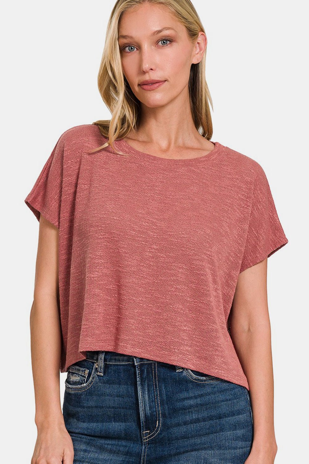 Zenana Round Neck Short Sleeve T-Shirt - Bitsy Gypsy Boutique