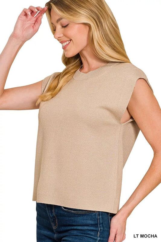 Zenana Round Neck Viscose Sweater Vest - Bitsy Gypsy Boutique