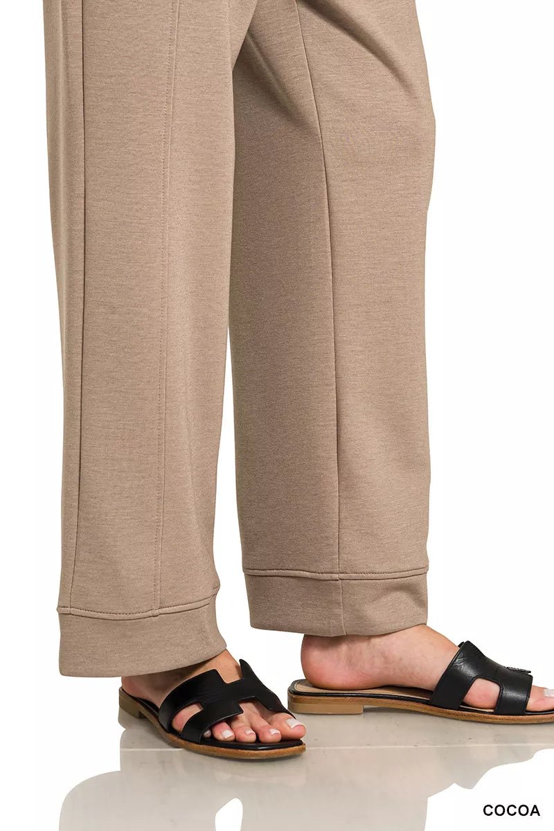 Zenana Scuba 3/4 Sleeve Pullover & Pants Set - Bitsy Gypsy Boutique