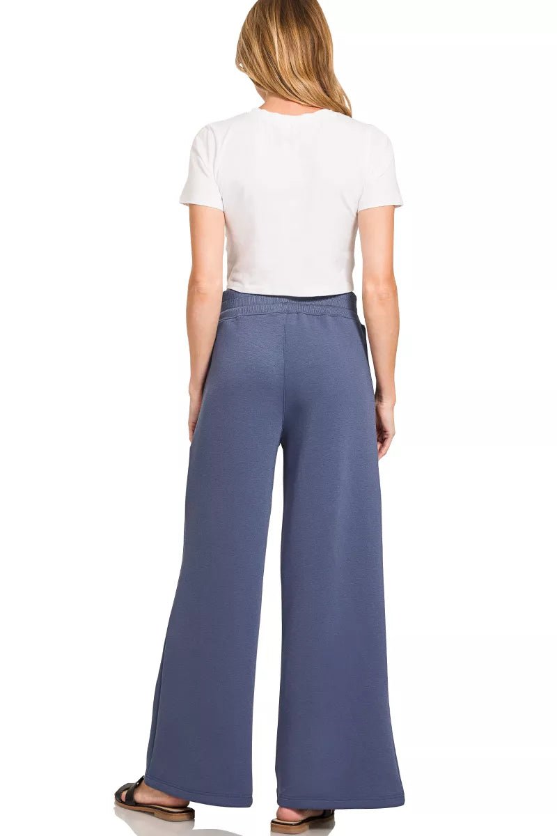 Zenana Scuba Collared Pullover & Center Seam Pants Set - Bitsy Gypsy Boutique