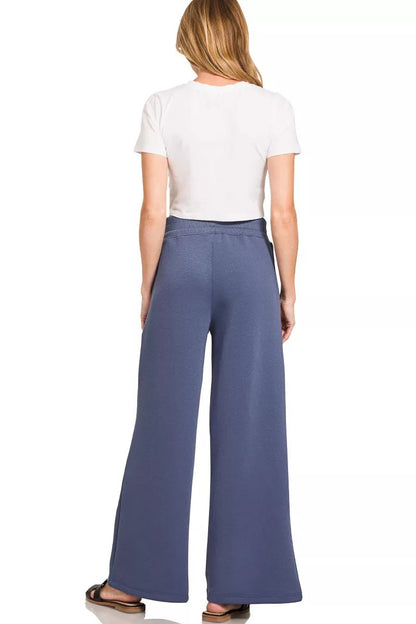 Zenana Scuba Collared Pullover & Center Seam Pants Set - Bitsy Gypsy Boutique