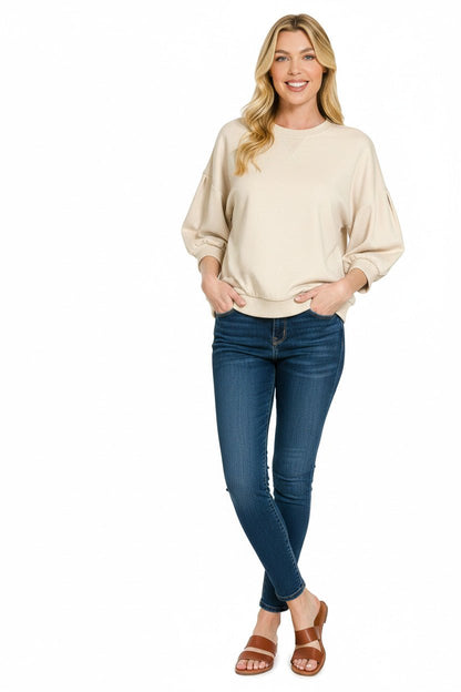 Zenana Scuba Dolman Sleeve Sweatshirt - Bitsy Gypsy Boutique