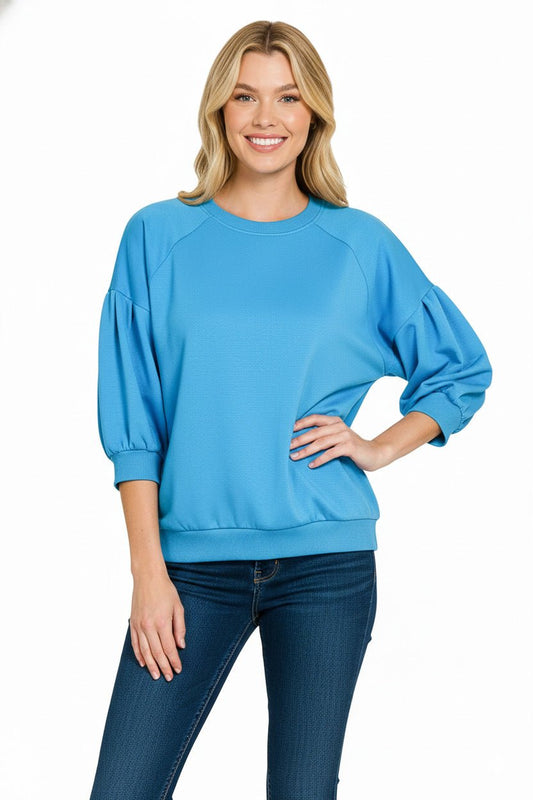 Zenana Scuba Dolman Sleeve Sweatshirt - Bitsy Gypsy Boutique