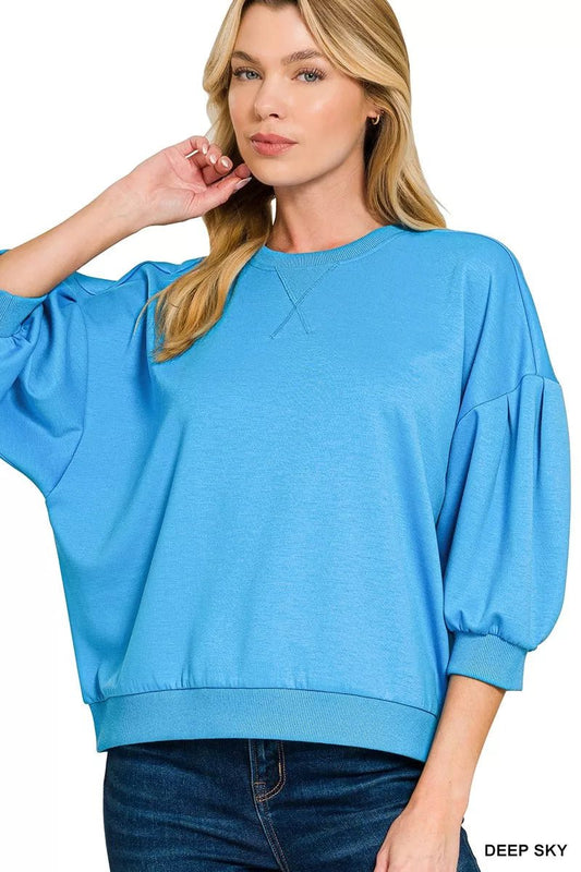 Zenana Scuba Dolman Sleeve Sweatshirt - Bitsy Gypsy Boutique
