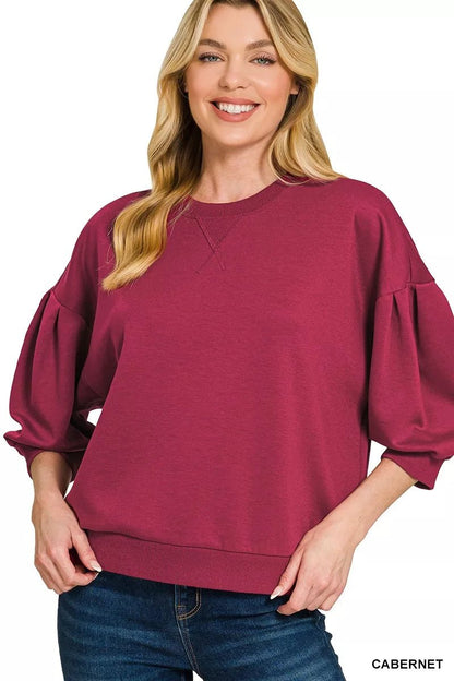 Zenana Scuba Dolman Sleeve Sweatshirt - Bitsy Gypsy Boutique