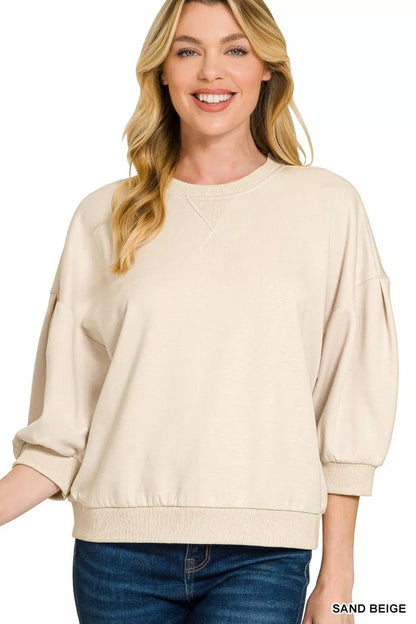 Zenana Scuba Dolman Sleeve Sweatshirt - Bitsy Gypsy Boutique