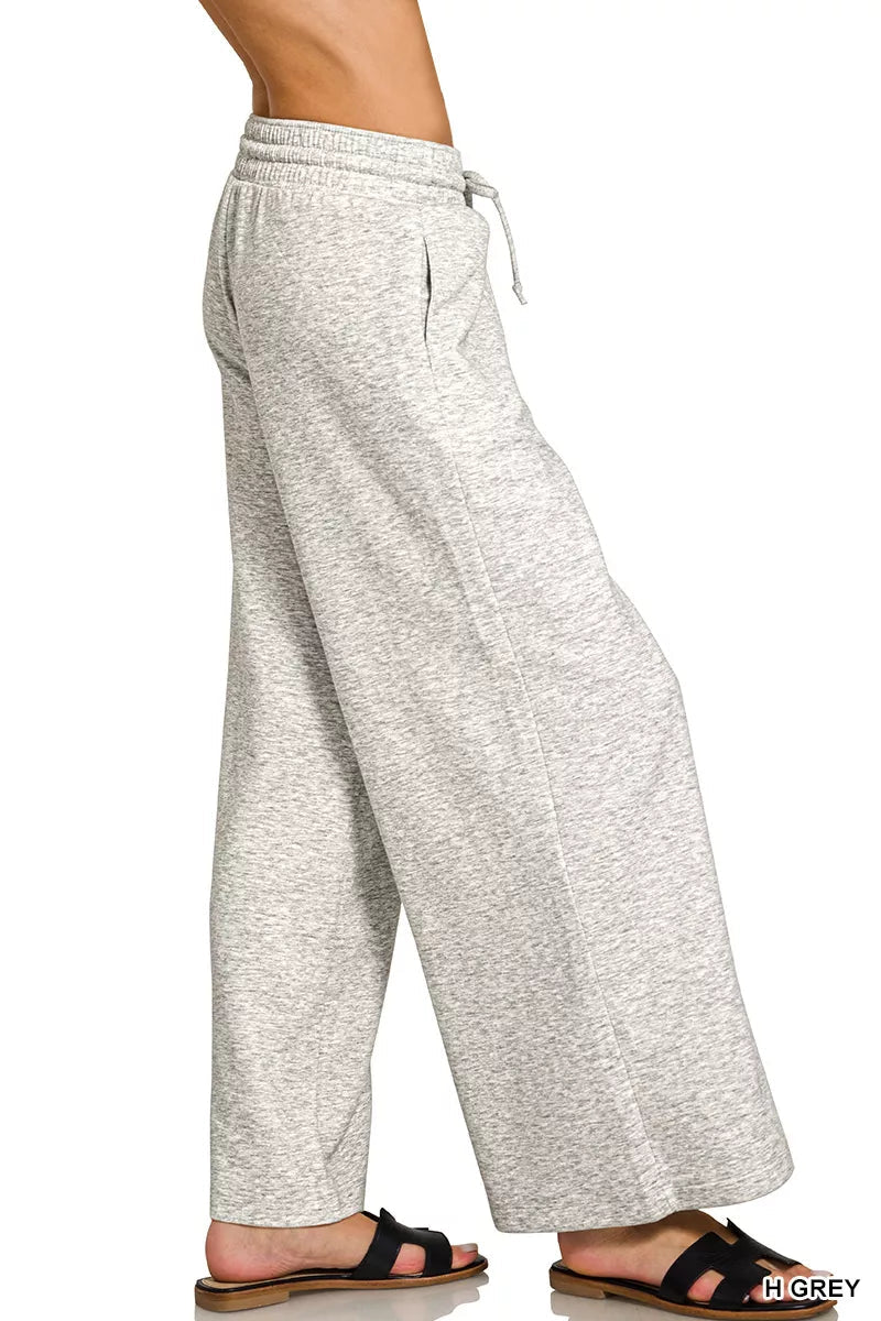 Zenana Scuba Drawstring Wide Leg Pants - Bitsy Gypsy Boutique