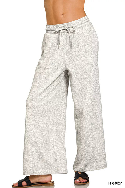 Zenana Scuba Drawstring Wide Leg Pants - Bitsy Gypsy Boutique