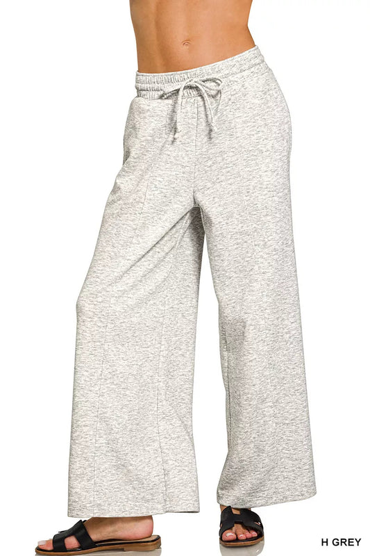 Zenana Scuba Drawstring Wide Leg Pants - Bitsy Gypsy Boutique