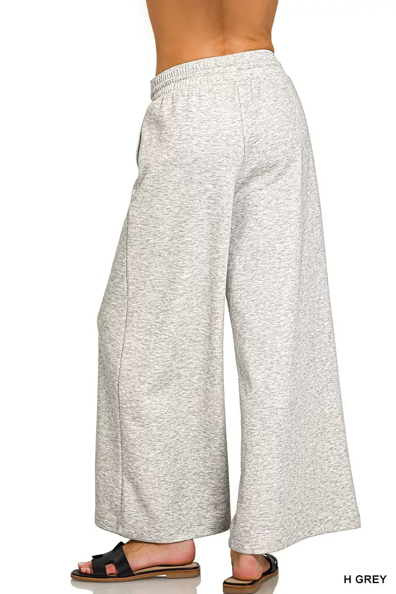 Zenana Scuba Drawstring Wide Leg Pants - Bitsy Gypsy Boutique