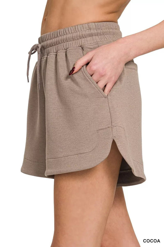 Zenana Scuba Elastic Waistband Shorts With Pocket - Bitsy Gypsy Boutique