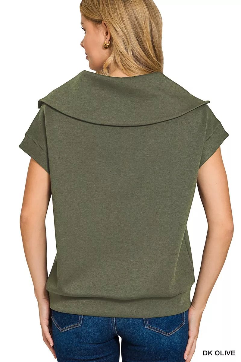 Zenana Scuba Half Zip Top - Bitsy Gypsy Boutique