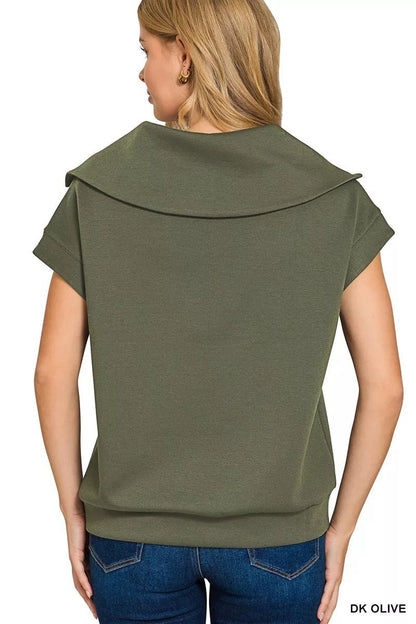 Zenana Scuba Half Zip Top - Bitsy Gypsy Boutique