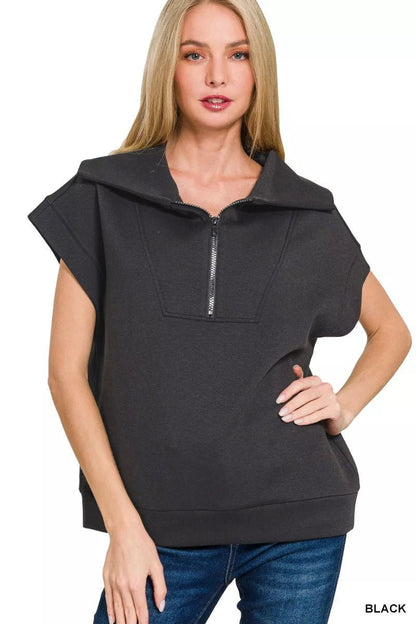 Zenana Scuba Half Zip Top - Bitsy Gypsy Boutique
