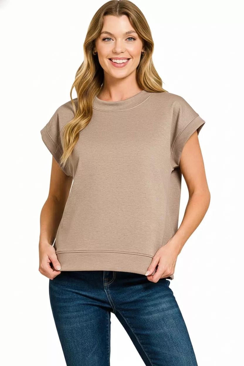 Zenana Scuba Short Sleeve Sweatshirts - Bitsy Gypsy Boutique
