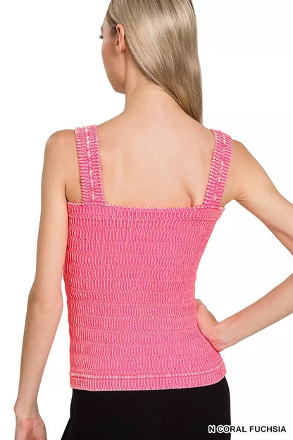 Zenana Seamless Winkle Stone Washed Tank Top - Bitsy Gypsy Boutique