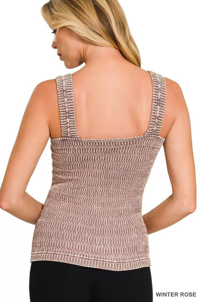 Zenana Seamless Winkle Stone Washed Tank Top - Bitsy Gypsy Boutique
