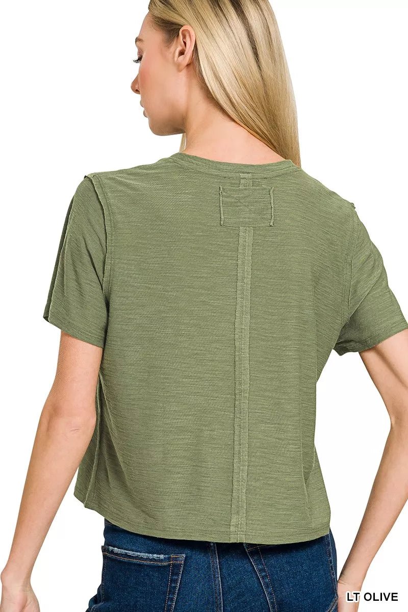 Zenana Slub Short Sleeve Tee - Bitsy Gypsy Boutique