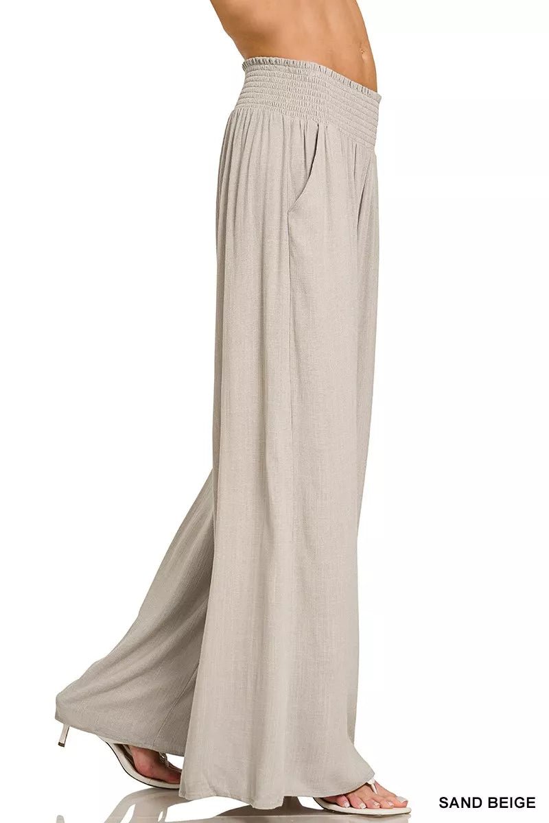 Zenana Smocked Waistband Wide Leg Lounge Pants - Bitsy Gypsy Boutique