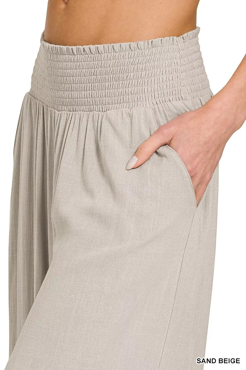 Zenana Smocked Waistband Wide Leg Lounge Pants - Bitsy Gypsy Boutique