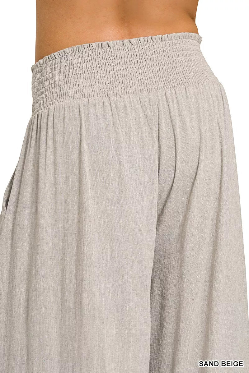 Zenana Smocked Waistband Wide Leg Lounge Pants - Bitsy Gypsy Boutique