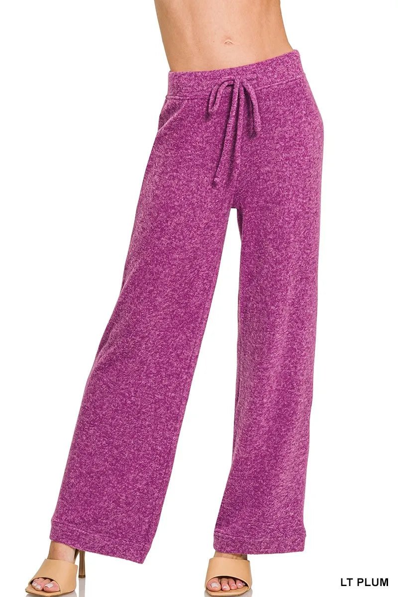 Zenana Soft Brushed Hacci Pants - Bitsy Gypsy Boutique