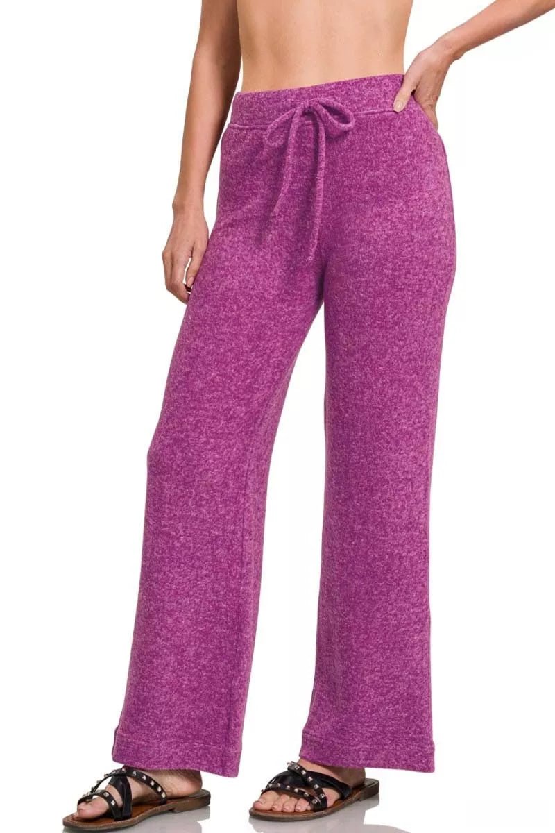 Zenana Soft Brushed Hacci Pants - Bitsy Gypsy Boutique
