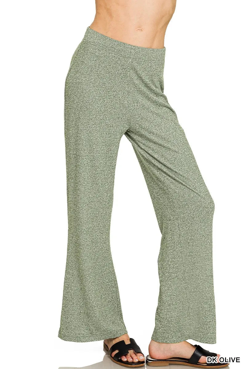 Zenana Soft Elastic Waisted Flare Pants - Bitsy Gypsy Boutique
