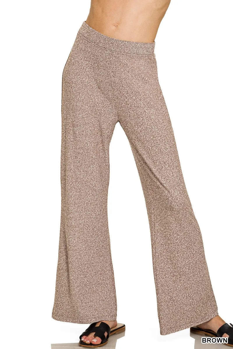 Zenana Soft Elastic Waisted Flare Pants - Bitsy Gypsy Boutique