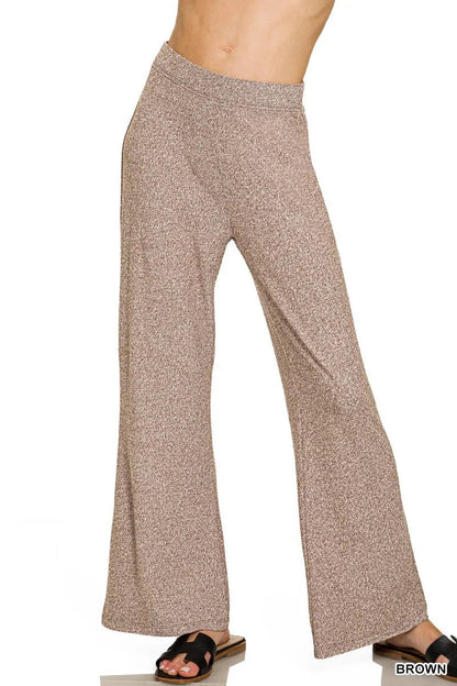 Zenana Soft Elastic Waisted Flare Pants - Bitsy Gypsy Boutique