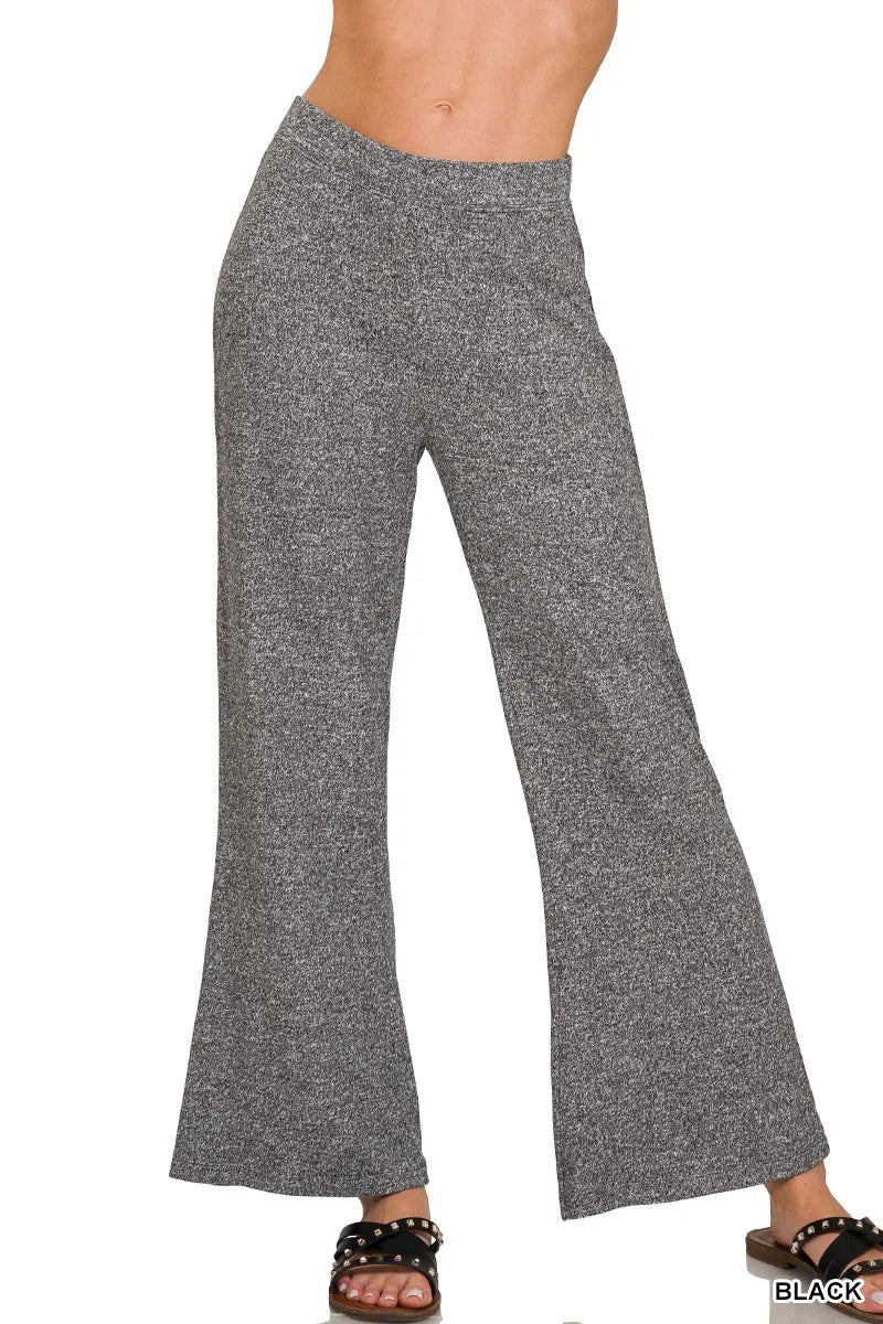 Zenana Soft Elastic Waisted Flare Pants - Bitsy Gypsy Boutique