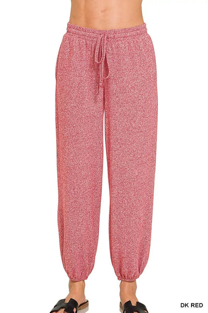Zenana Soft Melange Hacci Jogger - Bitsy Gypsy Boutique