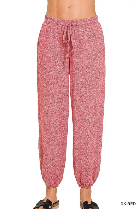 Zenana Soft Melange Hacci Jogger - Bitsy Gypsy Boutique