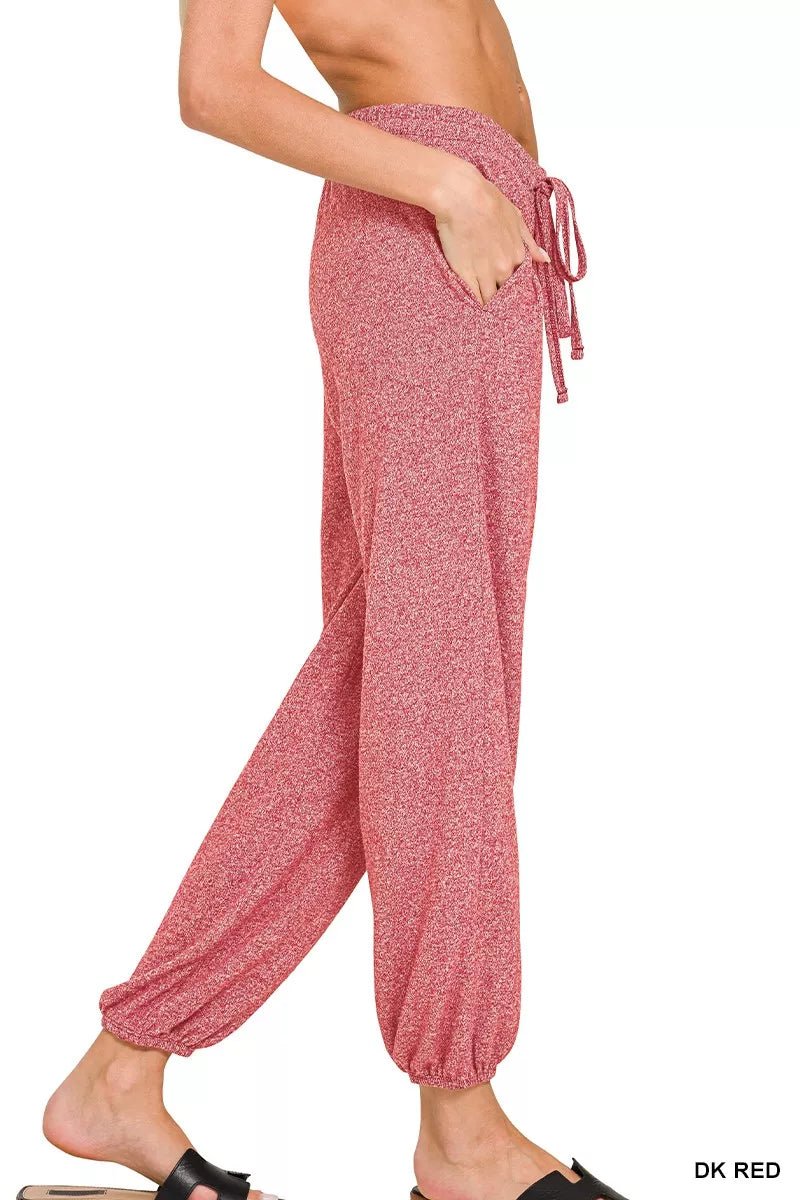 Zenana Soft Melange Hacci Jogger - Bitsy Gypsy Boutique