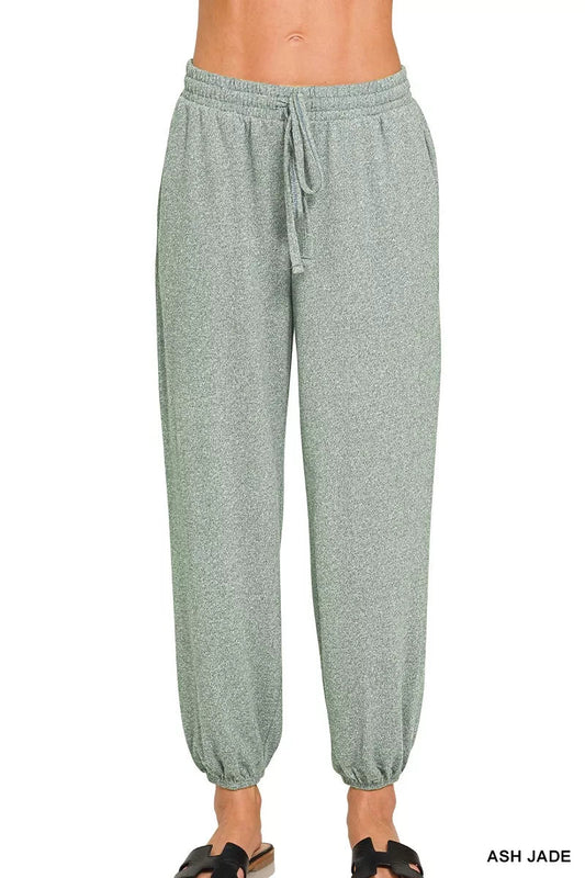 Zenana Soft Melange Hacci Jogger - Bitsy Gypsy Boutique