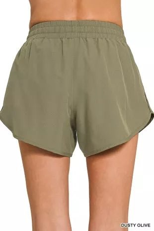 Zenana Soft Woven Lined Shorts With Zip Coin Pocket - Bitsy Gypsy Boutique