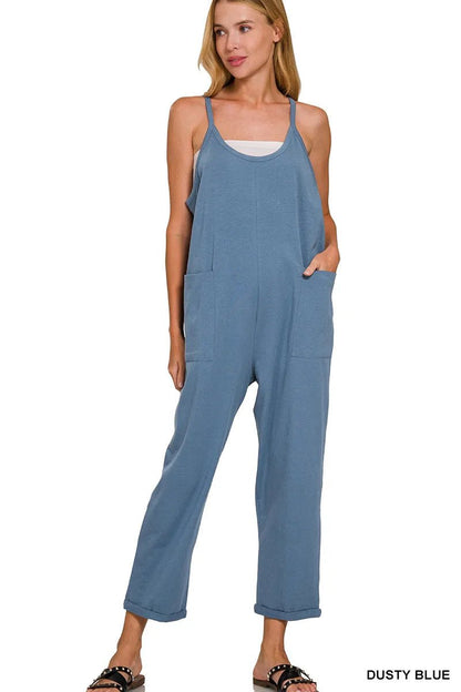 Zenana Spaghetti Strap Pocketed Jumpsuit - Bitsy Gypsy Boutique