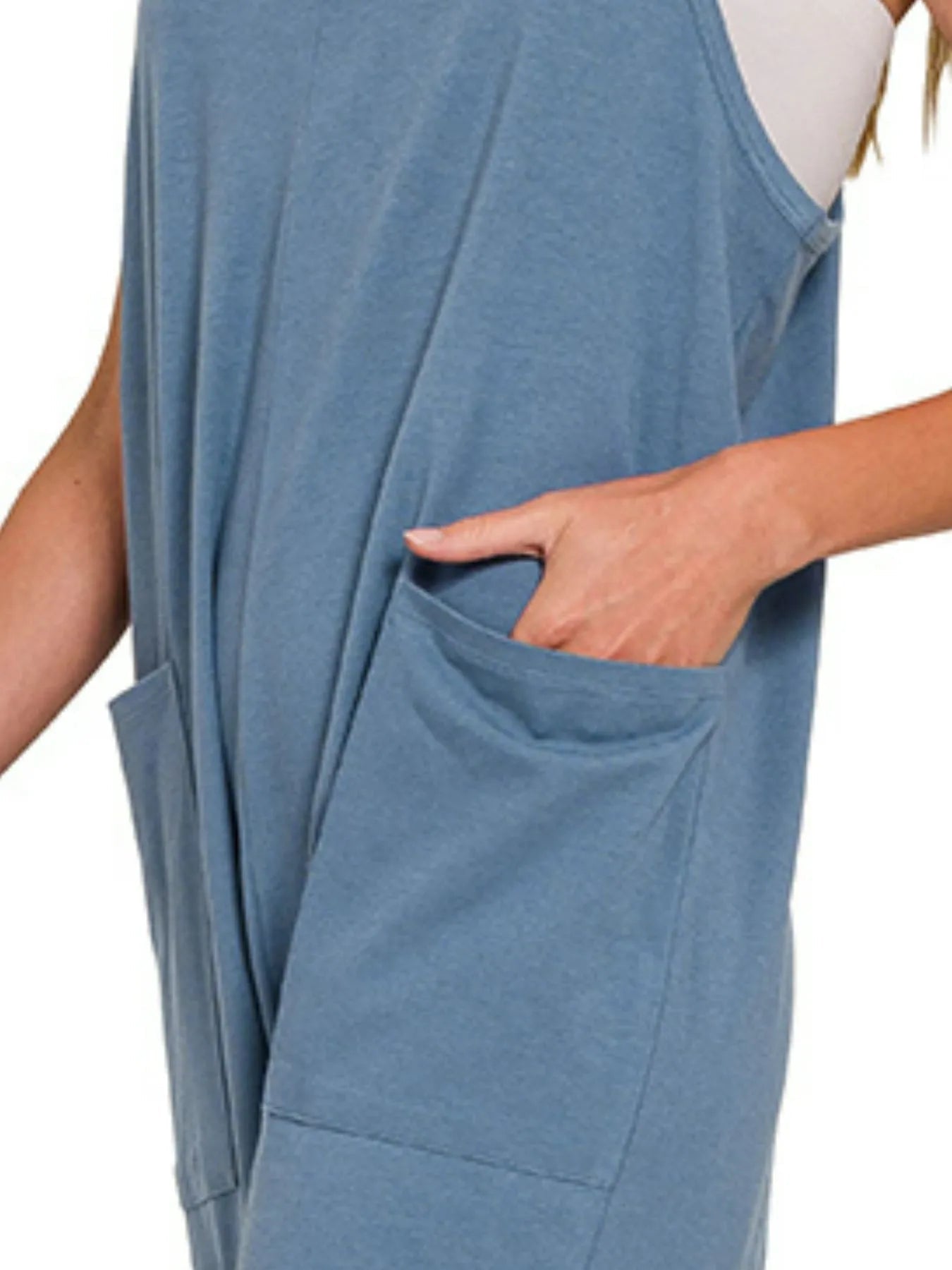 Zenana Spaghetti Strap Pocketed Jumpsuit - Bitsy Gypsy Boutique