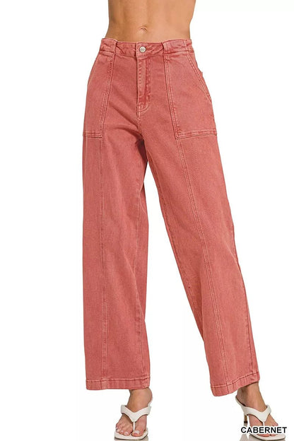 Zenana Straight Leg Utility Pocket Jeans - Bitsy Gypsy Boutique