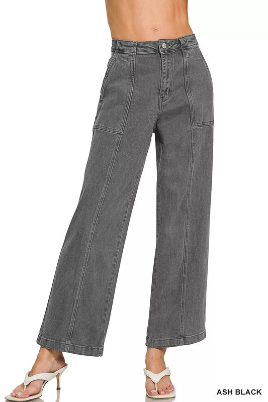 Zenana Straight Leg Utility Pocket Jeans - Bitsy Gypsy Boutique