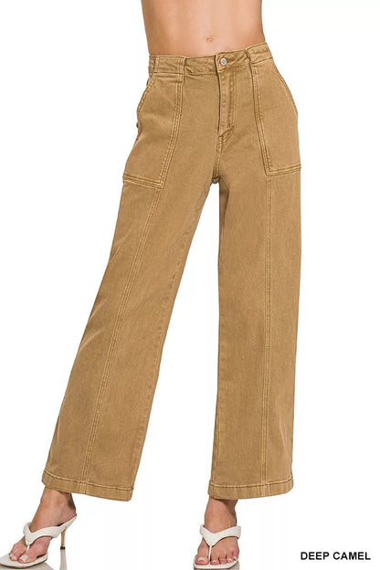 Zenana Straight Leg Utility Pocket Jeans - Bitsy Gypsy Boutique