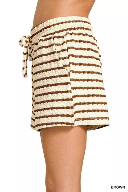Zenana Striped Short Sleeve Tee & Shorts Set - Bitsy Gypsy Boutique