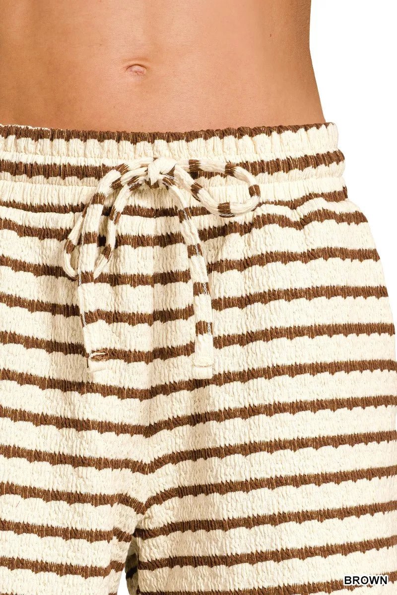 Zenana Striped Short Sleeve Tee & Shorts Set - Bitsy Gypsy Boutique